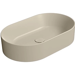 Накладная раковина Kube-x 60х37х13 см, санфарфор, бежевый матовый, GSI 945808 GSI