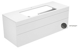 Модуль под раковину Edition 400 140х53,5х54,6 см, корпус белый, фас антрацит, для раковины 80см, с отв. под смес, система push-to-open, Keuco 31583700100 Keuco