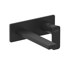 Внешняя часть встраиваемого смесителя для раковины Renon матовый, длина излива 21см, чёрный цвет, Kludi 422443975 Kludi