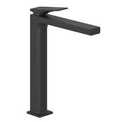 Высокий смеситель на столешницу Decus 24 см, матовый, неповоротный излив, чёрный цвет, без донного клапана, Kludi 542983975 Kludi