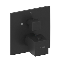 Лицевая часть встраиваемого смесителя Decus с термостатом, матовый, 1 функция, чёрный цвет, Kludi 548853975 Kludi