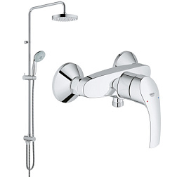 Настенный смеситель без излива Eurosmart с лейкой, Grohe 124410 Grohe