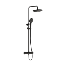Душевая система без излива AquaHeat Bliss 240 2F, 3 режима, 24 см, round, чёрный цвет, термостат, верхний душ, с лейкой, Vitra A4720536EXP Vitra