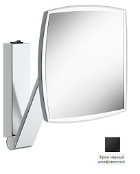 Настенное косметическое зеркало для ванной iLook_move квадратное, 20х20 см, цвет черный, с подсветкой, Keuco 17613139004 Keuco