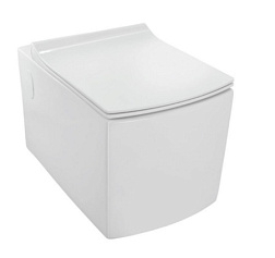 Подвесной унитаз Kubix Prime 36х50 см, безободковый, с сиденьем, Jaquar KUS-WHT-35953BIUFSM Jaquar