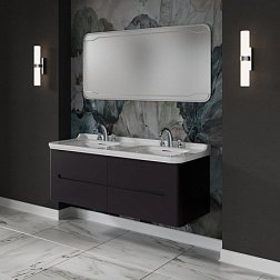 Модуль под раковину Waldorf 144х51х50 см, черный матовый, с 4 ящиками, Kerasan 925431 Kerasan
