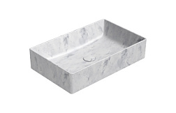 Накладная раковина AltaCeramica 60х37х13 см, белый мрамор, санфарфор, GSI AC30835 GSI