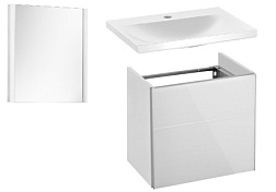 Комплект мебели для ванной Royal Reflex 49,6 см, петли справа, белый глянцевый, подвесной монтаж, с подсветкой, Keuco 39601211102 Keuco