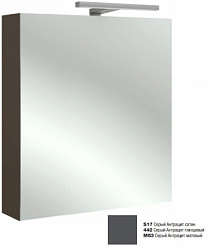 Зеркало Odeon Up 60х65 см, шарниры справа, серый антрацит глянцевый, с подсветкой, Jacob Delafon EB795DRU-442 Jacob Delafon