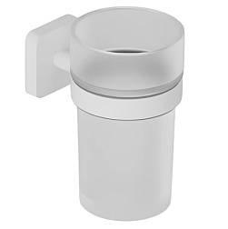 Настенный стакан Vela S матовый, цвет белый, с держателем, Kludi 2597553 Kludi