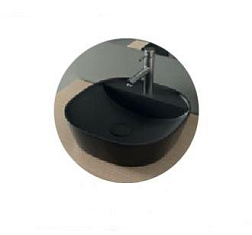 Накладная раковина SPIN 40 CG 40,5х40,5х12 см, санфарфор, черный матовый, с отв. под смеситель, Nofer 23596 Nofer