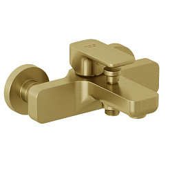 Настенный смеситель Renon брашированное, неповоротный излив, с выходом на душ (без лейки), золото, Kludi 42691N075 Kludi