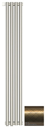Отопительный дизайн-радиатор Эстет 18х120 см, 4 секции. левый, состаренная бронза, однорядный коаксиальный, Сунержа 05-0320-1204 Сунержа
