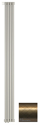 Отопительный дизайн-радиатор Эстет 18х180 см, 4 секции, левый, состаренная бронза, однорядный коаксиальный, Сунержа 05-0320-1804 Сунержа