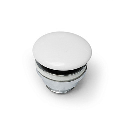 Сливной набор для раковины click-clack, с керамической круглой крышкой, глянцевый, белый цвет, без перелива, Artceram ACA036 Artceram