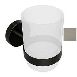 Настенный стакан Graphit матовый, цвет серый, с держателем, Bemeta 156110012 Bemeta