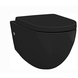 Подвесной унитаз FILE 2.0 36х52 см, цвет чёрный матовый, безободковый, без сиденья, Artceram FLV004 17; 30 Artceram