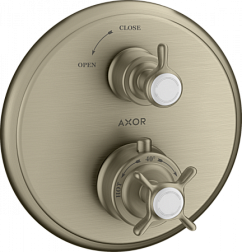 Лицевая часть встраиваемого смесителя Montreux термостат, крестовая, 1 функция, никель, Axor 16800820 Axor