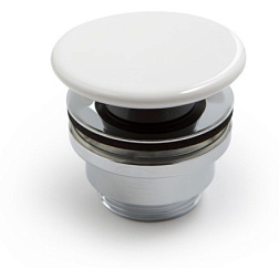 Сливной набор для раковины click clack с керамической накладкой, белый цвет, без перелива, White Ceramic MEW060901 White Ceramic