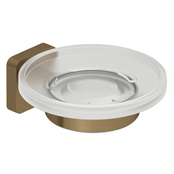 Настенная мыльница Vela S брашированная, бронза, с держателем, Kludi 25985N1 Kludi