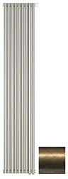 Отопительный дизайн-радиатор Эстет 40,5х180 см, 9 секций, состаренная бронза, двухрядный коаксиальный, Сунержа 05-0322-1809 Сунержа