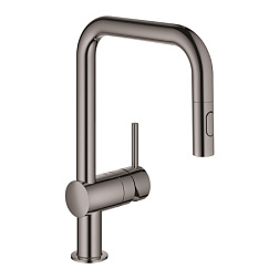 Смеситель для кухни с выдвижной лейкой Minta графит, Grohe 32322A02 Grohe
