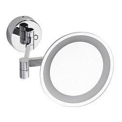 Настенное косметическое зеркало для ванной круглое, d21см, хром, с подсветкой, Bemeta 116101802 Bemeta
