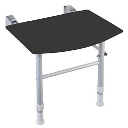 Сиденье для душа с антибактериальным покрытием черное, Nofer 15042.PIE.N Nofer