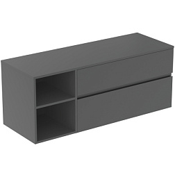 Модуль под раковину Finesse 140,2х50,5х55,8 см, открытая секция, со столешницей, антрацит матовый (лак), Ideal Standard E3439Y2 Ideal Standard