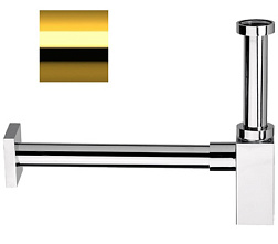 Сифон для раковины золото, квадратный, латунный, бутылочный, Remer 960114DO Remer