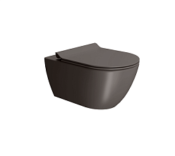 Подвесной унитаз Color-elements 36х55 см, система слива swirlflush®, цвет - bistro, без крепежа в комплекте, безободковый, без сиденья, GSI 881516 GSI