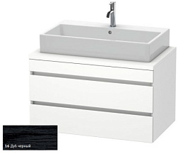 Модуль под раковину DuraStyle 90х54,8х51,2 см, без консоли, 2 ящика, корпус белый матовый, фронт дуб чёрный, Duravit DS531801618 Duravit