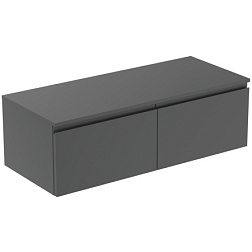 Модуль под раковину Finesse 120,2х50,5х37,8 см, 2 ящика (расположены рядом), со столешницей, антрацит матовый (лак), Ideal Standard E3436Y2 Ideal Standard