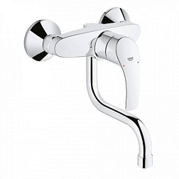 Настенный смеситель для кухни Eurosmart вынос 150 мм, поворотный излив, Grohe 31509002 Grohe