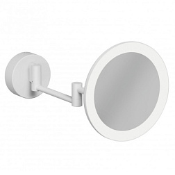 Настенное косметическое зеркало для ванной Vela R матовый, одностороннее, цвет белый, с подсветкой, Kludi 5899553W Kludi