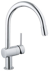 Смеситель для кухни с выдвижной лейкой Minta u-излив, поворотный излив, Grohe 32918000 Grohe