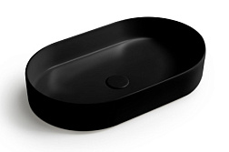 Накладная раковина Blade 60х36х12 см, санфарфор, черный матовый, White Ceramic W052705 White Ceramic