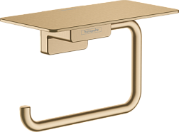 Держатель туалетной бумаги AddStoris шлифованная, с полкой, бронза, Hansgrohe 41772140 Hansgrohe