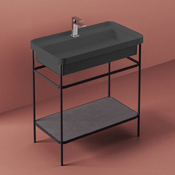 Консоль для раковины Fuori Scala 57х42,5х83 см, черный матовый, Artceram ACA056 17 Artceram