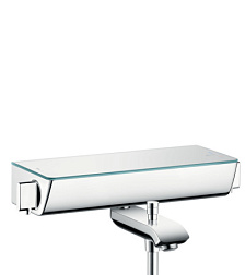 Настенный смеситель Ecostat Select с выходом на душ (без лейки), хром/белый, неповоротный излив, термостат, Hansgrohe 13141400 Hansgrohe