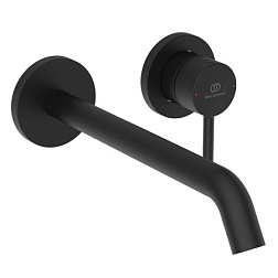 Внешняя часть встраиваемого смесителя для раковины Ceraline nuovo матовый, длина излива 22см, чёрный цвет, Ideal Standard BD848XG Ideal Standard