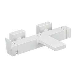 Настенный смеситель Decus матовый, неповоротный излив, с выходом на душ (без лейки), белый цвет, Kludi 546915375 Kludi