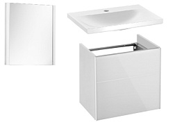 Комплект мебели для ванной Royal Reflex 49,6 см, петли слева, белый глянцевый, с подсветкой, подвесной монтаж, Keuco 39601211101 Keuco