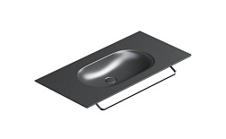 Подвесная раковина Horizon 100х50х12,5 см, санфарфор, черный матовый, Catalano 0521010022 Catalano