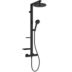 Душевая система без излива Alu + матовый, 2 режима ручной лейки, 26 см, round, чёрный цвет, термостат, верхний душ, с лейкой, Ideal Standard BE211XG Ideal Standard