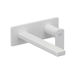 Внешняя часть встраиваемого смесителя для раковины Renon матовый, длина излива 24см, белый цвет, Kludi 422455375 Kludi