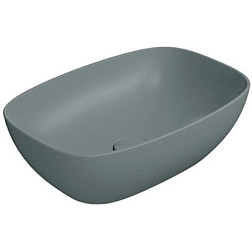 Накладная раковина Nubes 50х35х16 см, санфарфор, серый матовый, GSI 9784PVC04 GSI