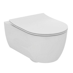 Подвесной унитаз Blend Curve 35,5х54 см, с покрытием idealplus, безободковый, без сиденья, Ideal Standard T4655MA Ideal Standard