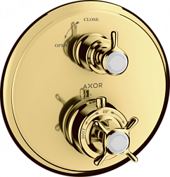 Лицевая часть встраиваемого смесителя Montreux термостат, запорный вентиль, 1 функция, золото, Axor 16800990 Axor