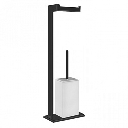 Ёршик Eleganza белый, с держателем для бумаги, цвет черный, Gessi 46553-706 Gessi